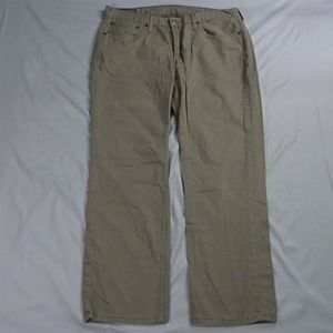 Levis 38 x 30 514 Straight Fit Brushed‎ Twill Khaki Denim Jeans
